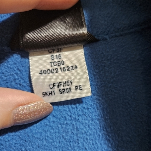 The North Face Women’s Full Zip Blue Fleece Jacket with Orange Logo Size Small - Picture 9 of 10